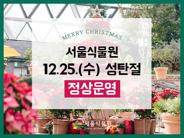 MERRY CHRISTMAS 서울식물원 12.25.(수) 성탄절 정상운영 서울식물원