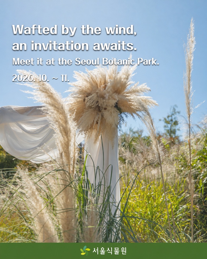 Wafted by the wind, an invitation awaits. Meet it at the Seoul Botanic Park. 2026.10.~11. Seoul Botanic Park